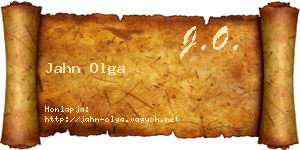 Jahn Olga névjegykártya